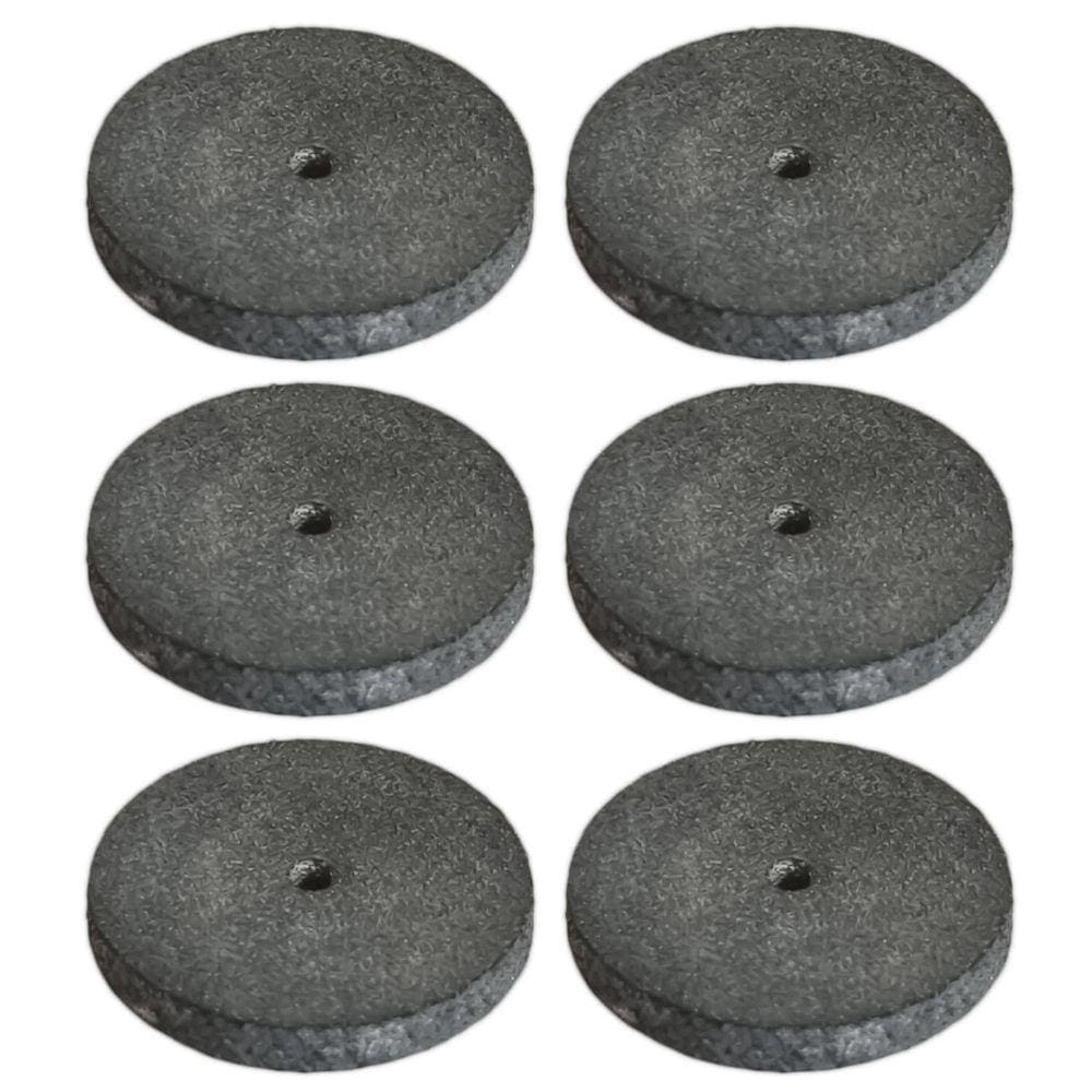 Kit 6 Roda Borracha 22Mm Polir Extra Grosso Micro Retíficas