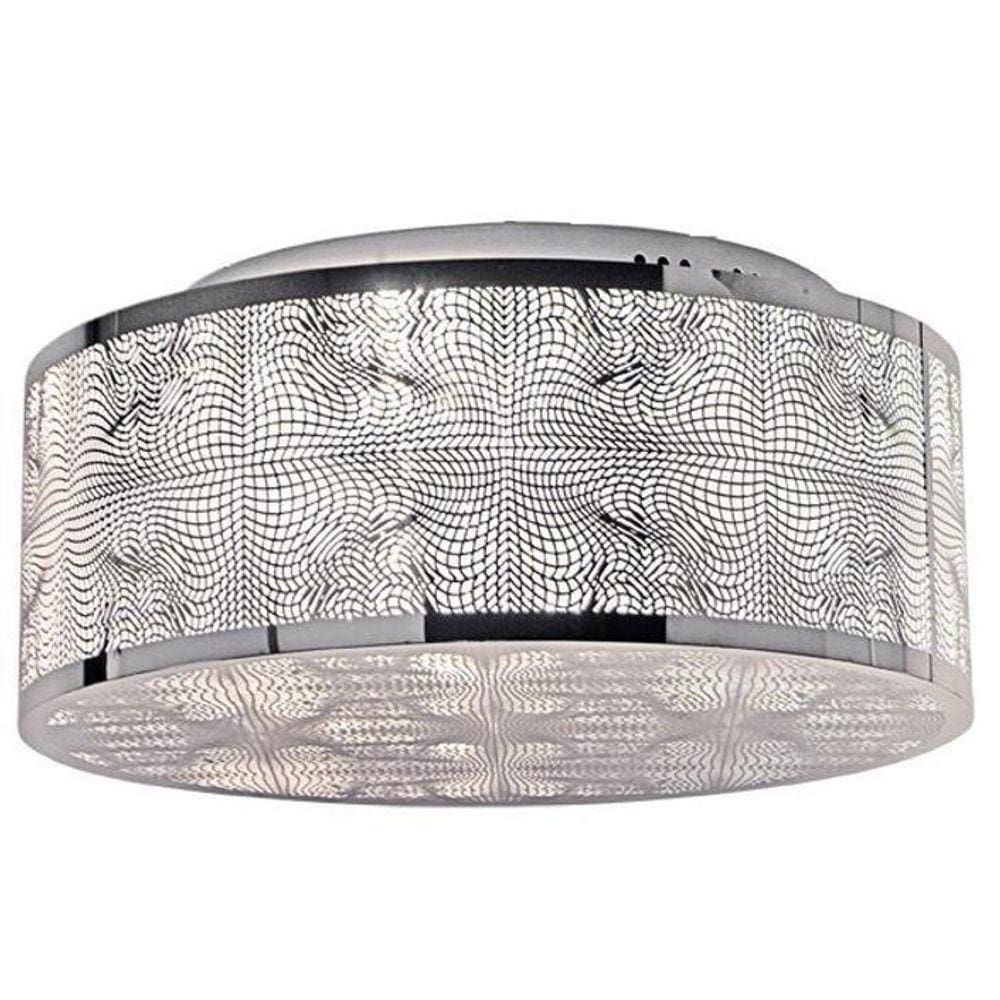 Plafon Apolo Inox Redondo Para Led Diâmetro 60 Cm