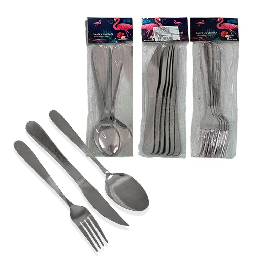 Conjunto Kit 18 Talheres Inox Garfo Faca e Colher
