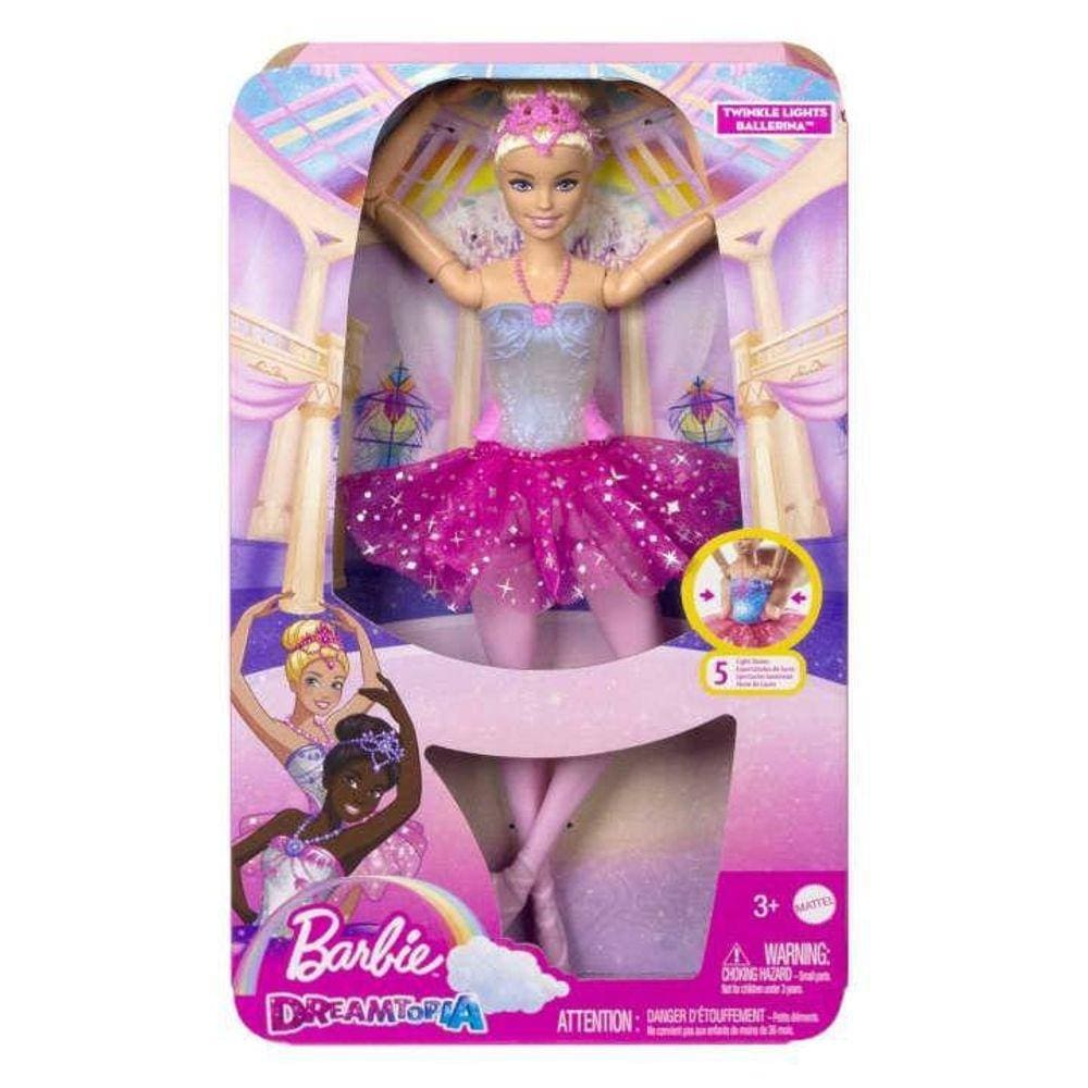 Hlc25 Barbie Fantasia Boneca Bailarina Luzes Brilhantes Rosa
