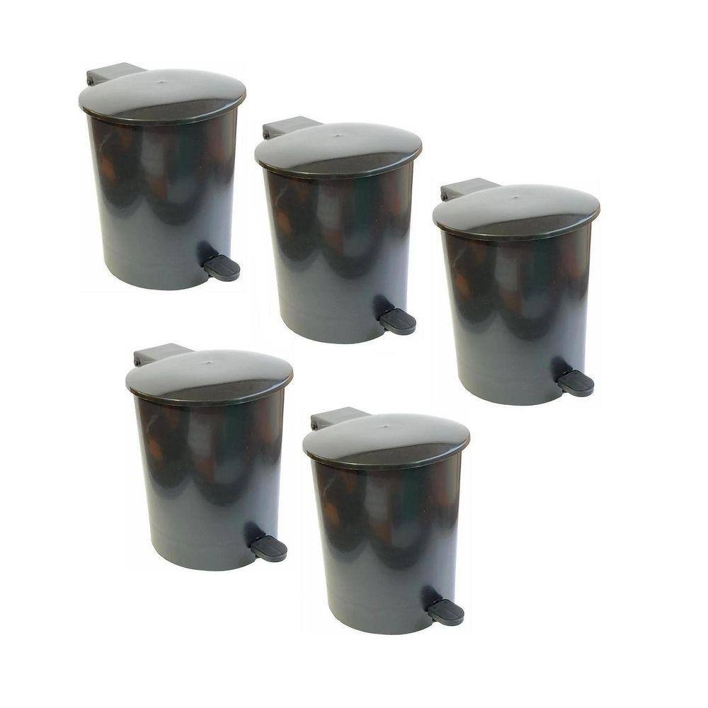 Lixeira Cesto De Lixo Pedal Pia Cozinha Banheiro 4L Kit 5 Un