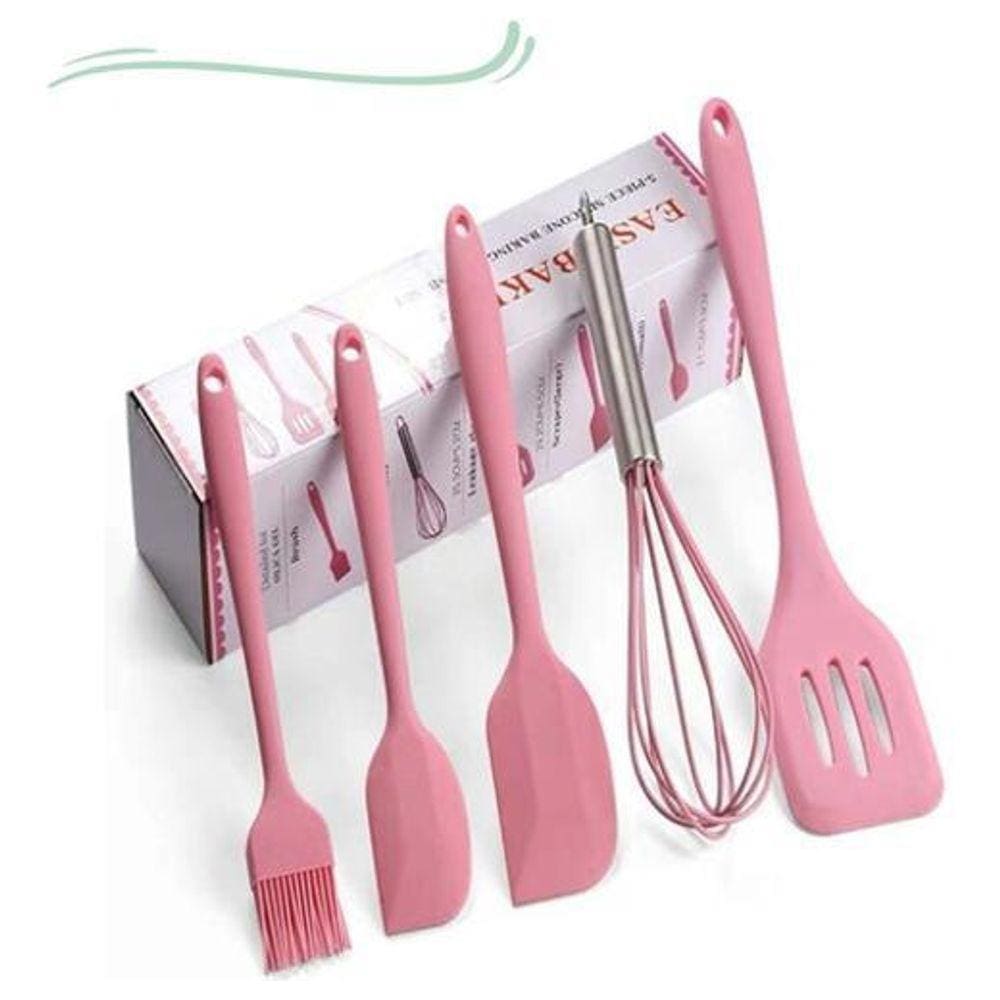 5 Utensílios De Silicone Cozinha Colher Espátulas Escova