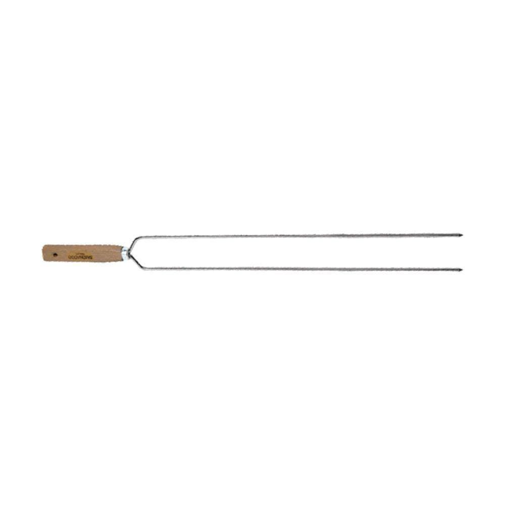 Espeto Aço Niquel Duplo 85Cm