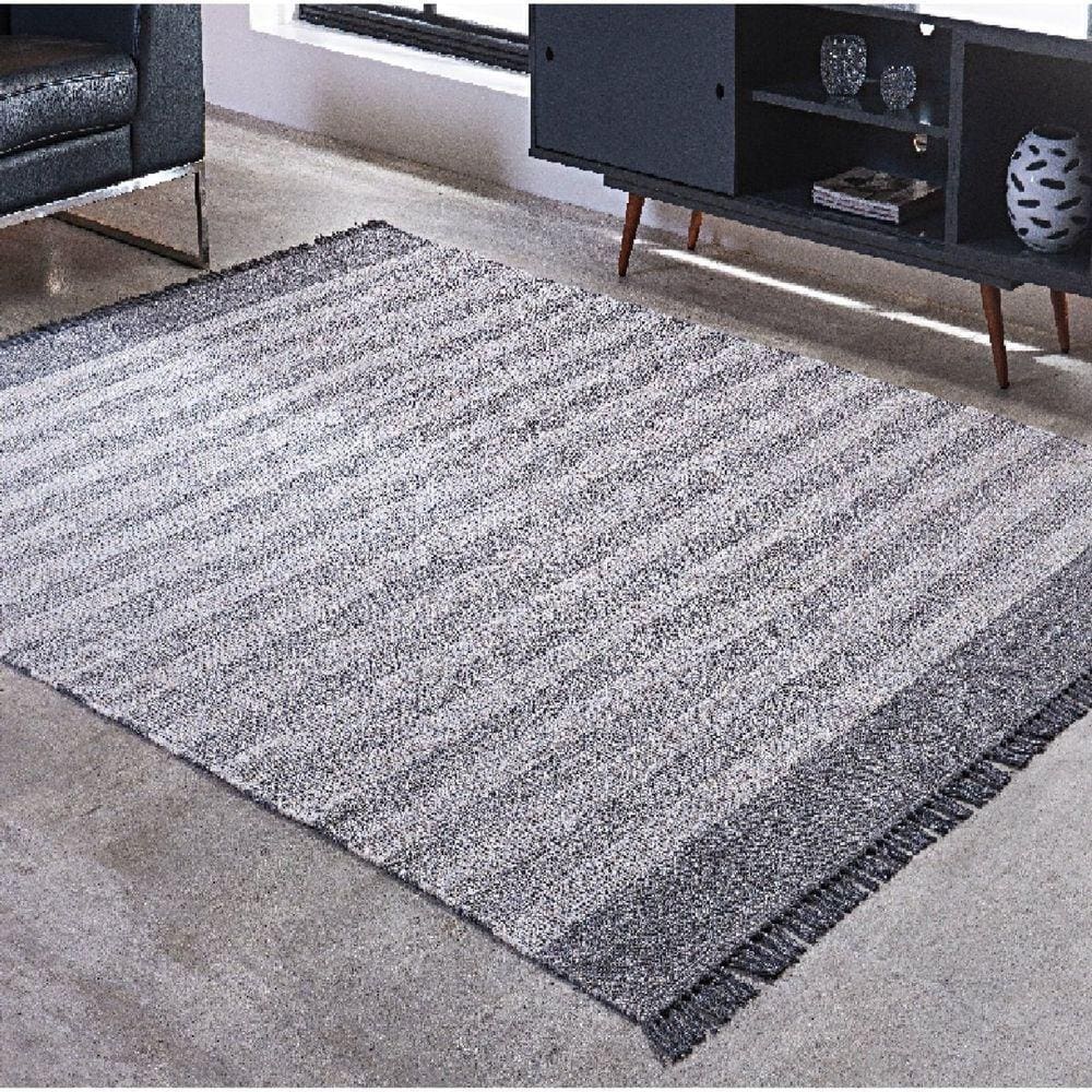 Tapete Dupla Face 100 X 150cm Kilim Mallani Niazitex Cinza