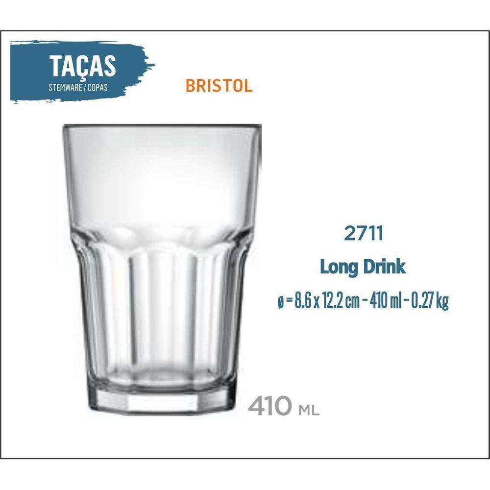 06 Copos Bristol 410Ml - Long Drink
