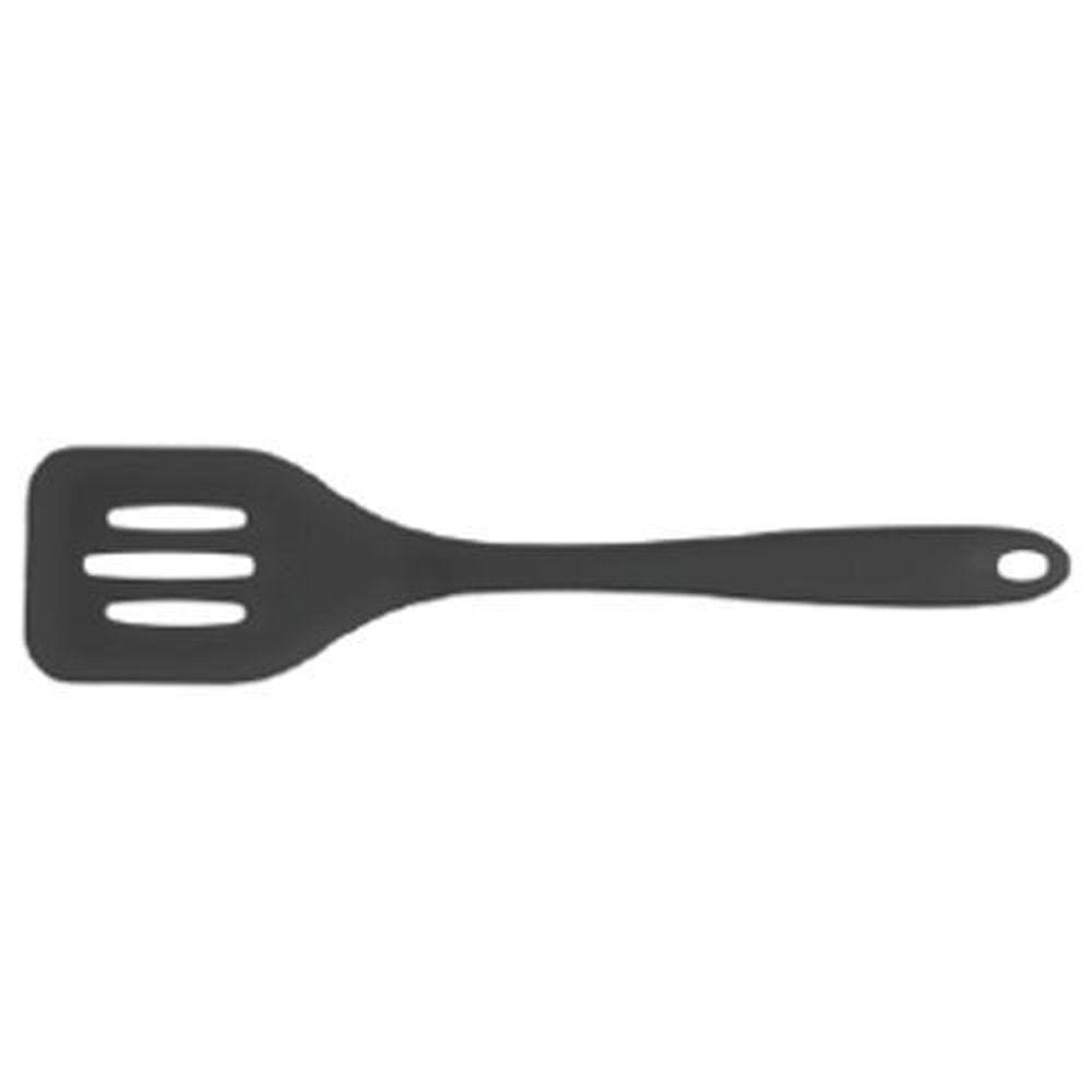 Espátula Vazada Silicone Utensilio Cozinha Fritura Preta