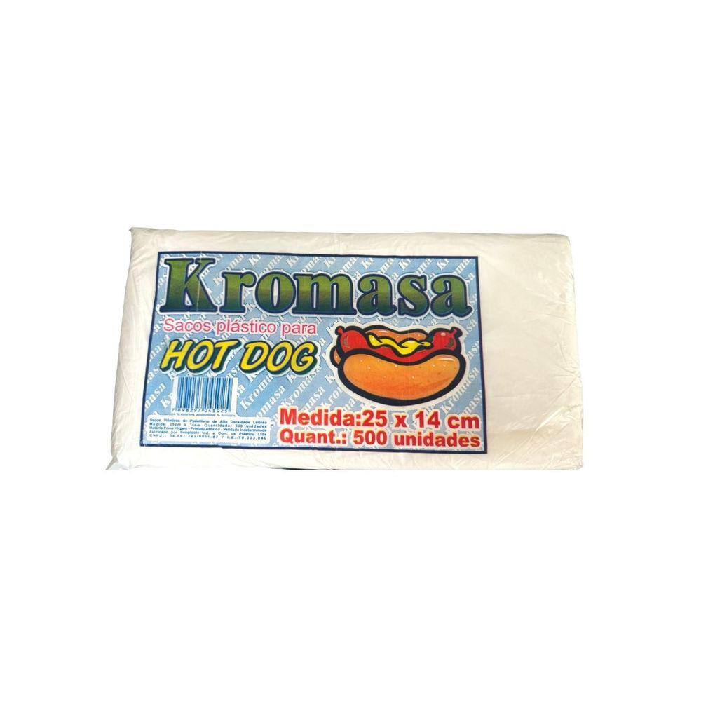 Saco Plástico Grande Para Cachorro Quente 25X14Cm-Kit 200Un