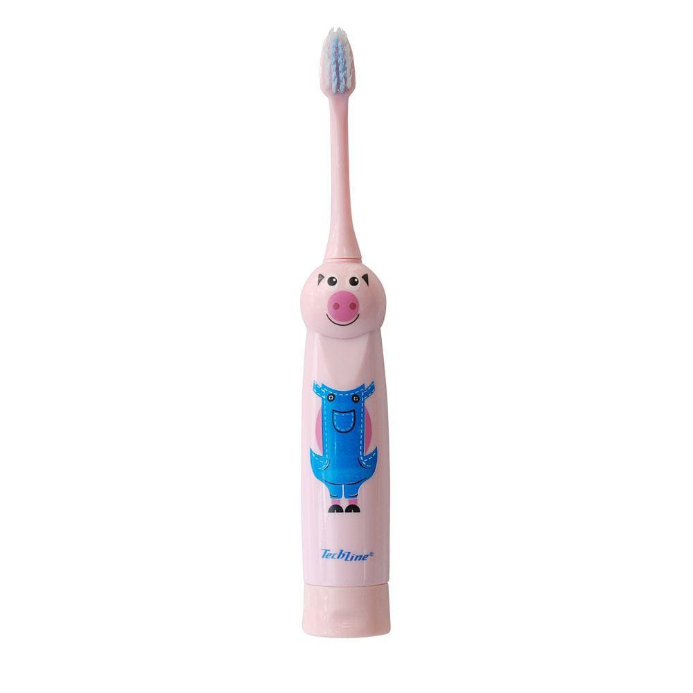 Escova Dental A Pilha Infantil Porco - Techline