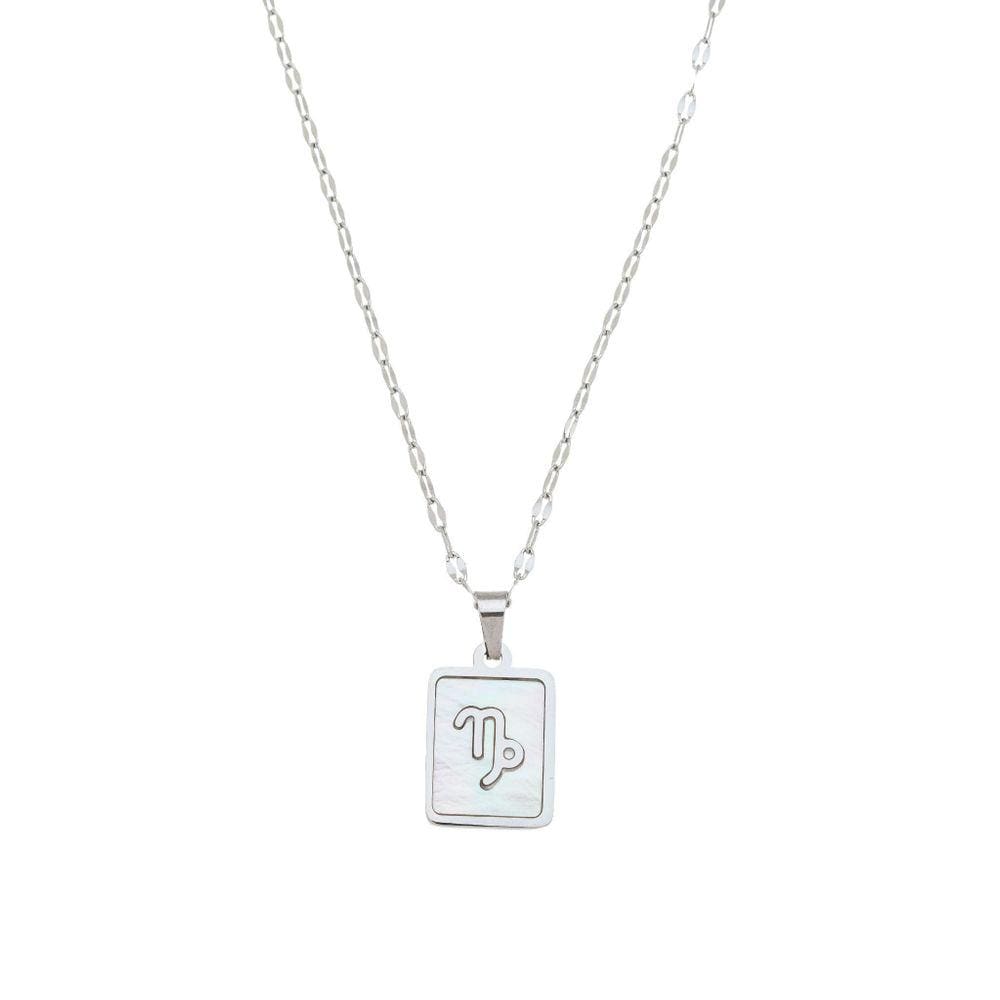 Colar Signo Madrepérola Corrente -Aço - Capricórnio