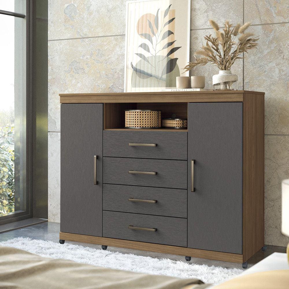 Comoda Casal Havana Master com Rodinhas Santos Andirá