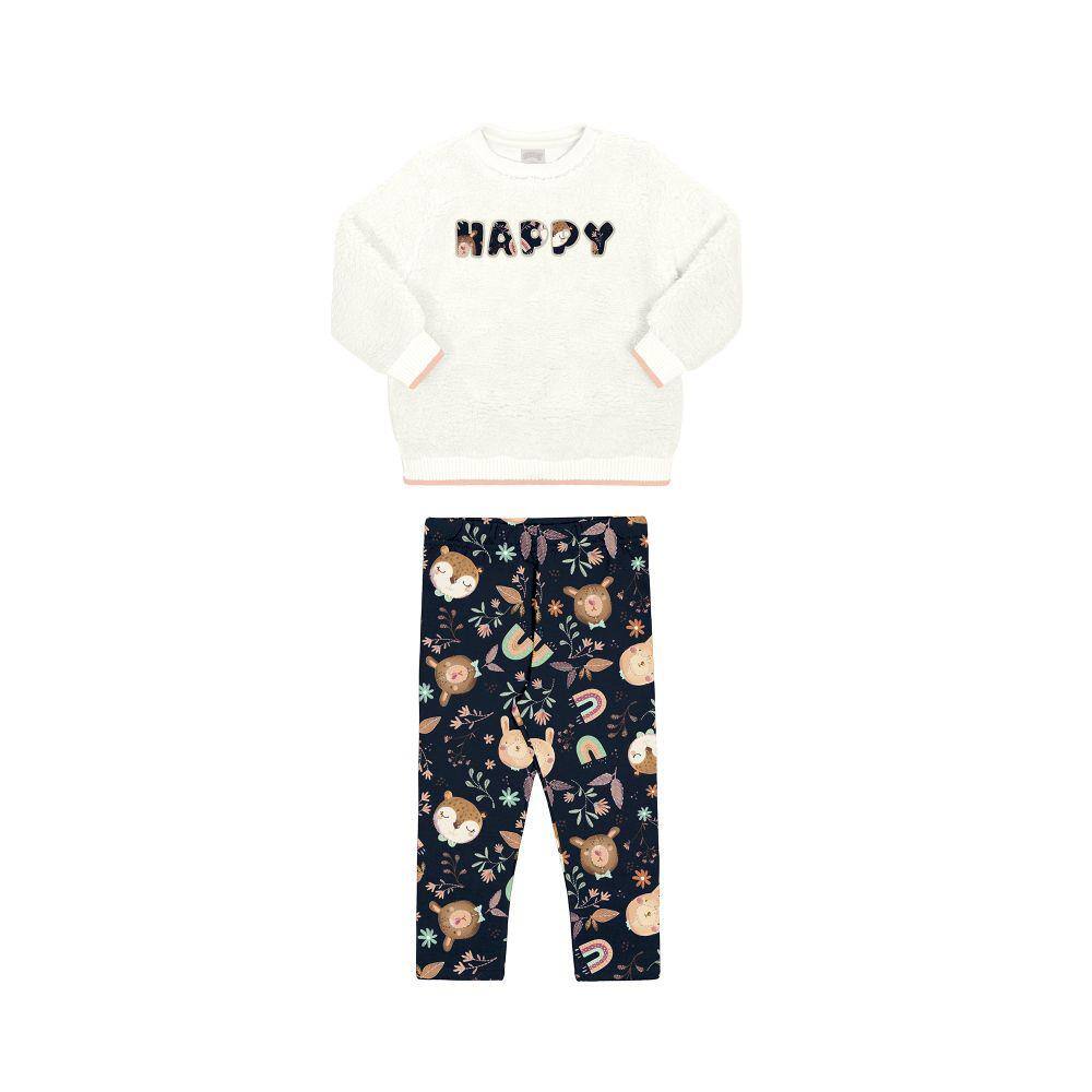 Conjunto Bebê Inverno Pelúcia Menina Alakazoo Ref. 66106
