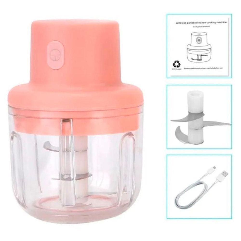 Cortador E Moedor De Alimentos Mini Portátil Com Bateria