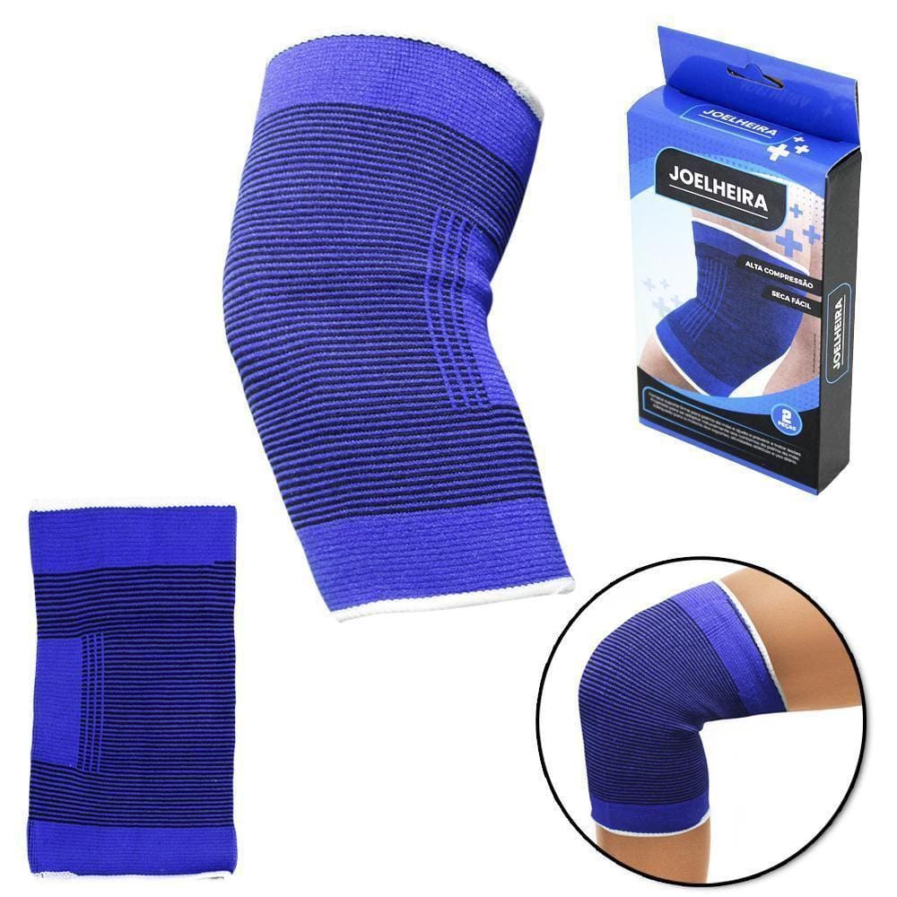 Joelheira De Poliester Azul Com 2 Pecas