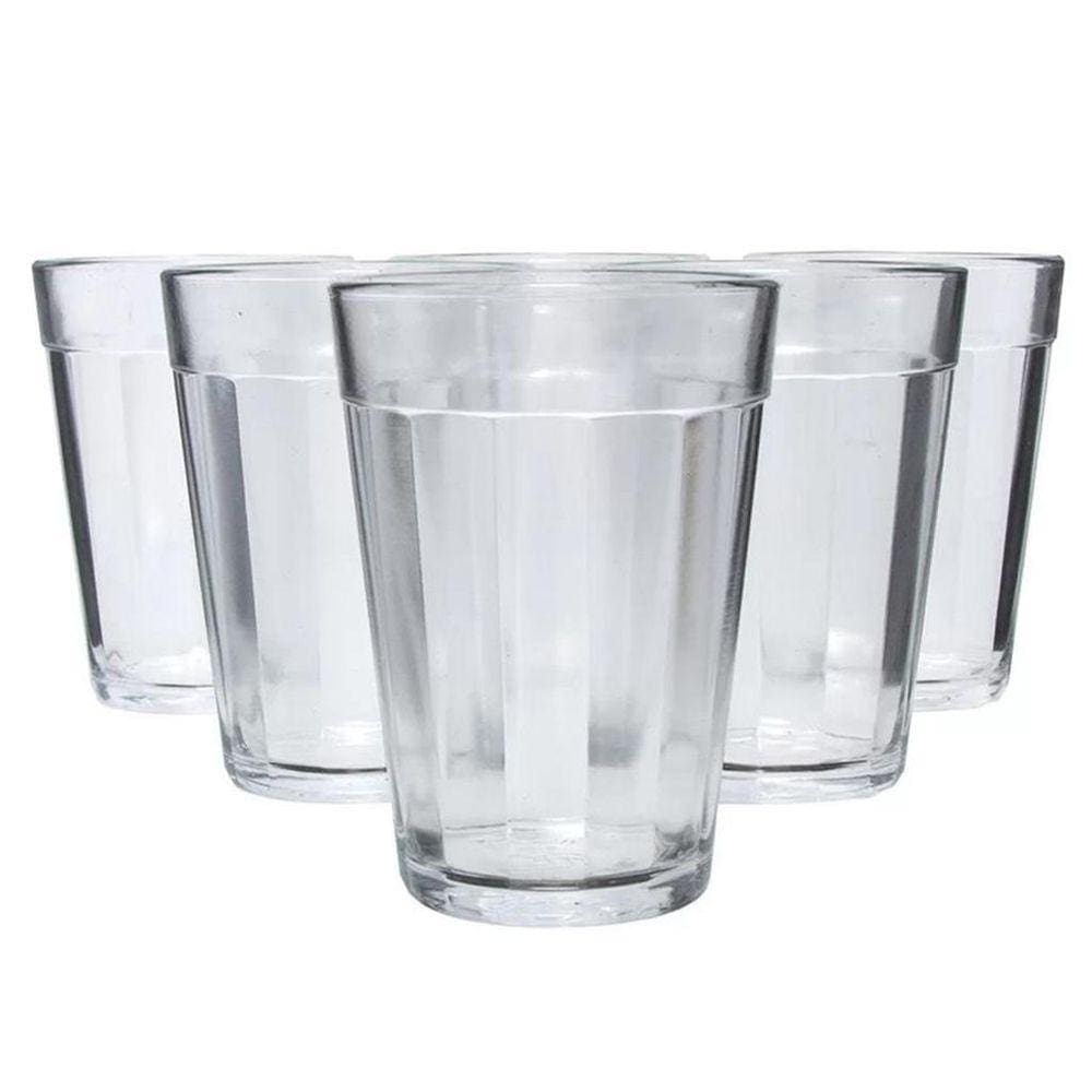 Kit 6 Copo Americano Lagoinha De Vidro Reforçado 190Ml