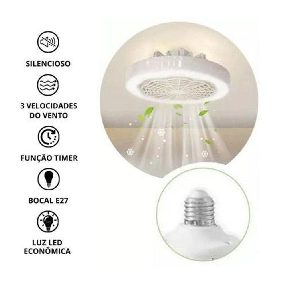 Espaço Inteligente: Lâmpada Ventilador Teto Led Ajustável