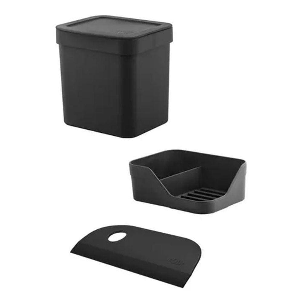 Organizador De Pia E Cozinha Duplo + Rodo + Lixeira 4,7L