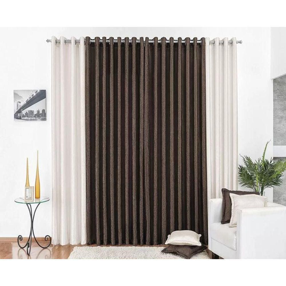 Cortina Any 2,00Mx1,70M Varão Simples Sala E Quarto Palha E