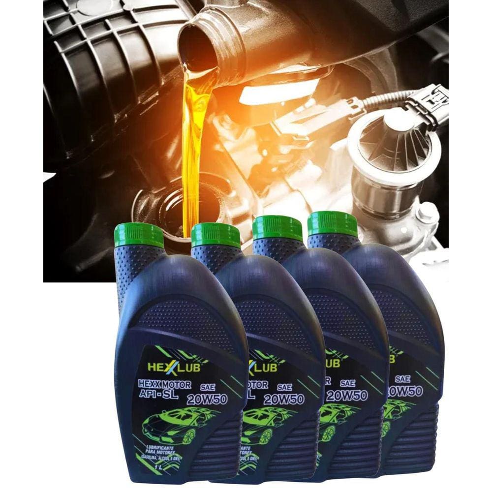 Kit 4 Und Troca De Óleo Lubrificante Motor Sae 20W50 Hexxlub