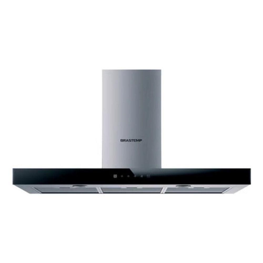 Coifa De Parede 90Cm Inox Touch On Glass 127V - Brastemp