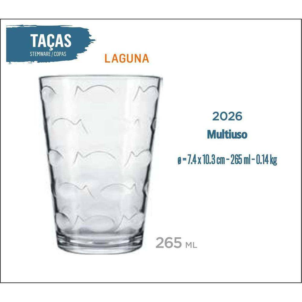 Jogo De 24 Copos Maracatu 265Ml - Uso Diário