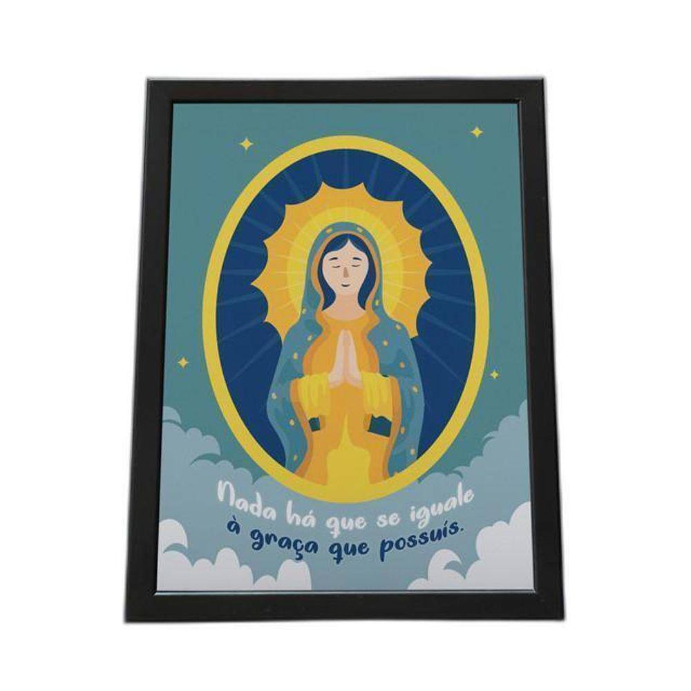 Quadro Com Moldura Frase Nossa Senhora Do Perpetuo Socorro