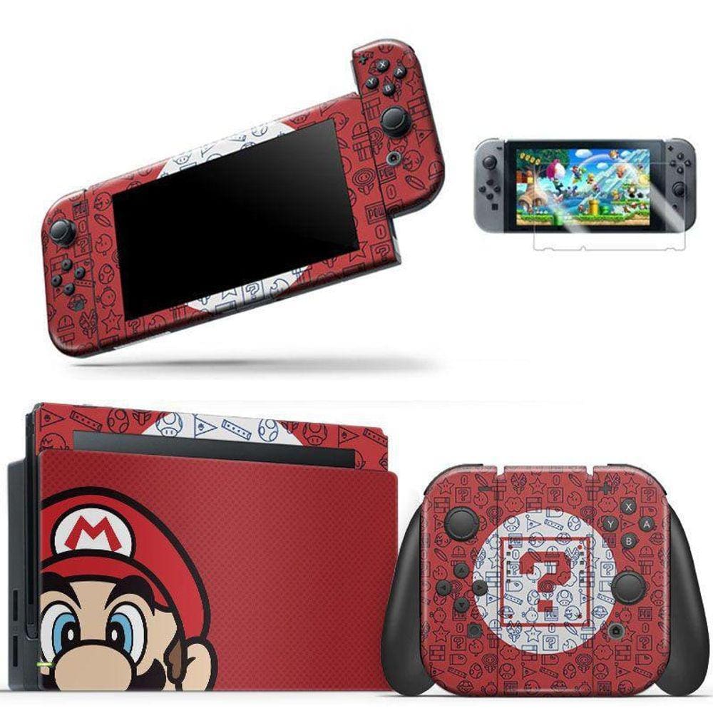 Skin Adesivo Protetor Para Nintendo Switch + Película Super Mario B2