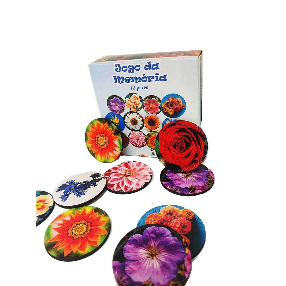 Jogo Da Memória Cognitivo Redondo Flores Do Brasil 12 Pares