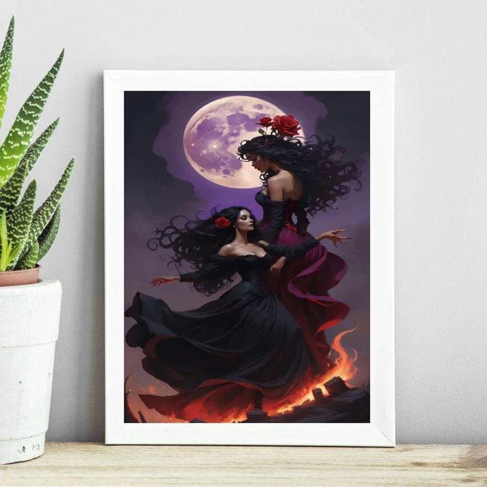 Quadro Decorativo Ciganas - Lua Cheia 33X24Cm