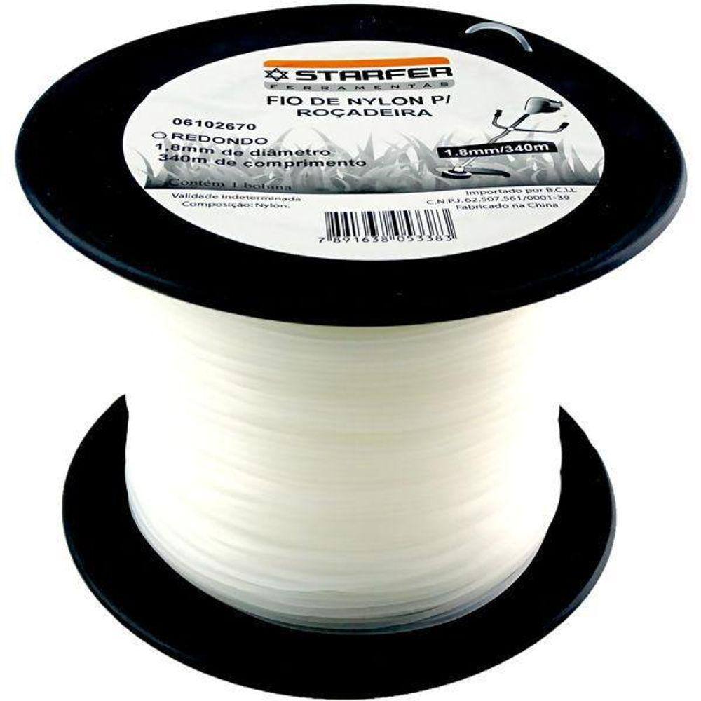 Fio De Nylon Para Roçadeira 2,0Mm X 280M Starfer