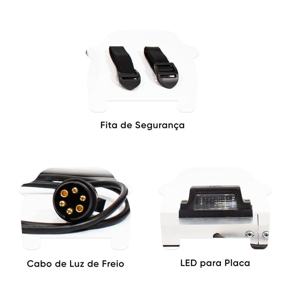 Régua Sinalizadora Para Transbike Suporte Para Placa 7M Cabo