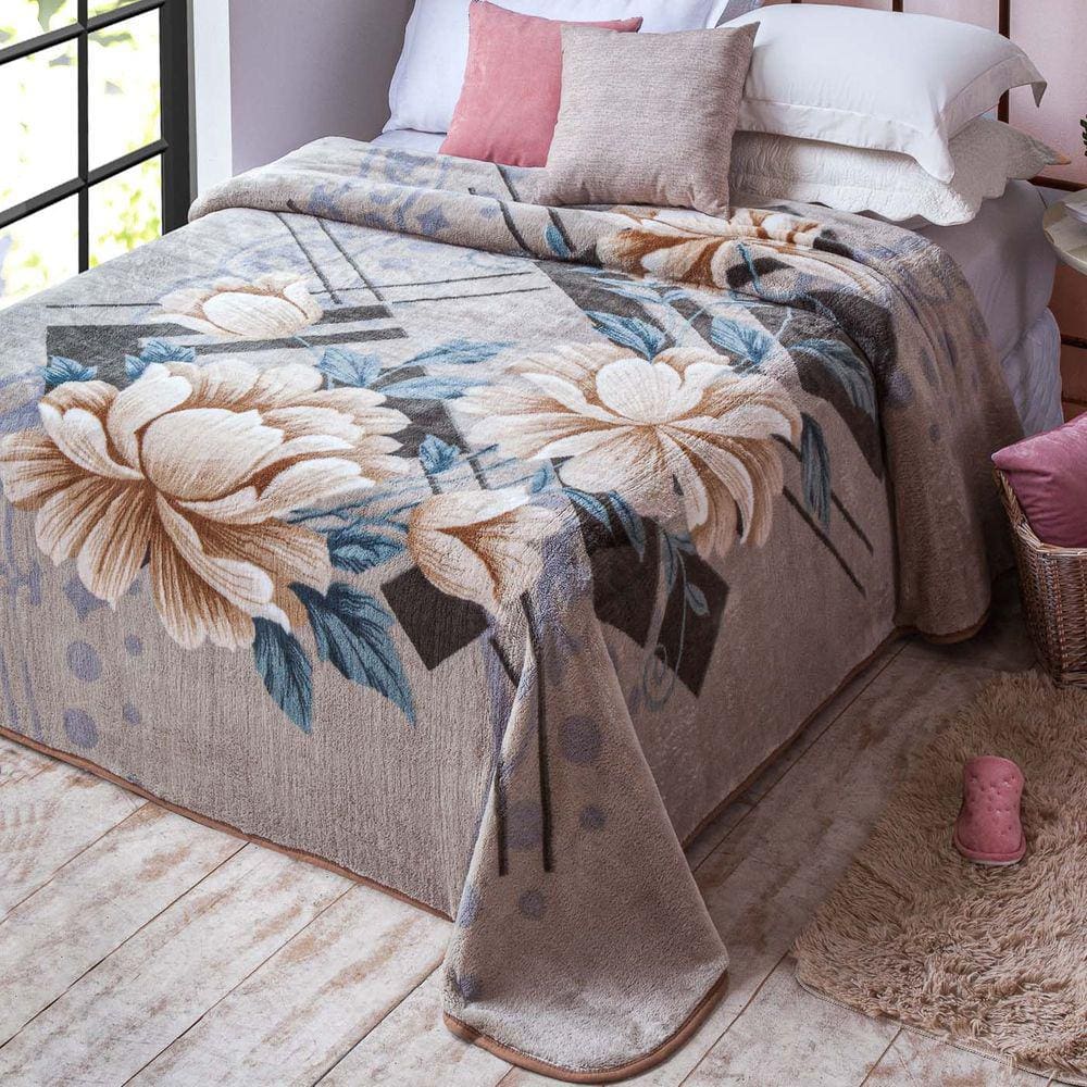 Cobertor Casal Antialergico Jolitex Kyor Plus Pristina Bege