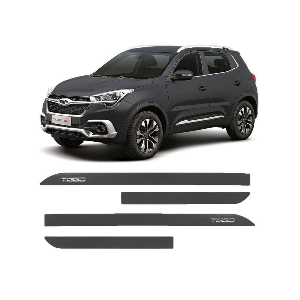 Friso Escrita Cromada Chery Tiggo 5 Cinza Escuro Metálico