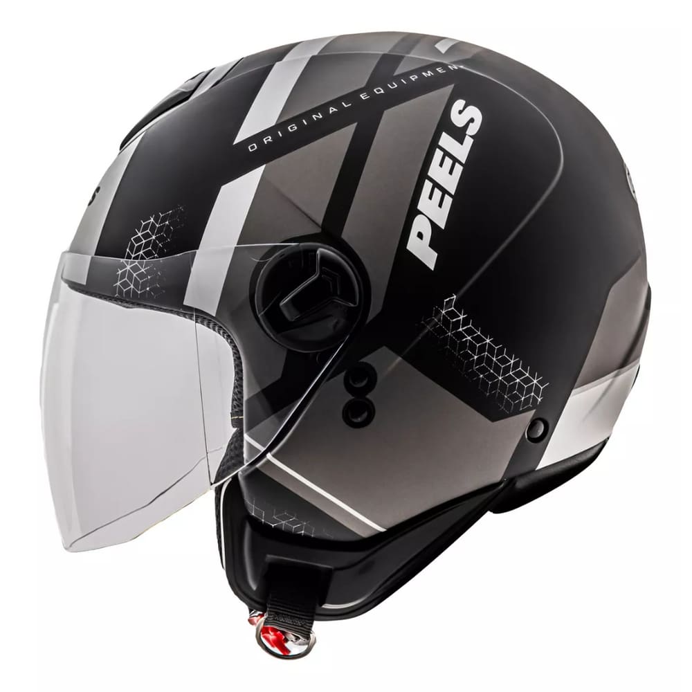 Capacete Aberto Masculino Peels Freeway Preto Grafiti