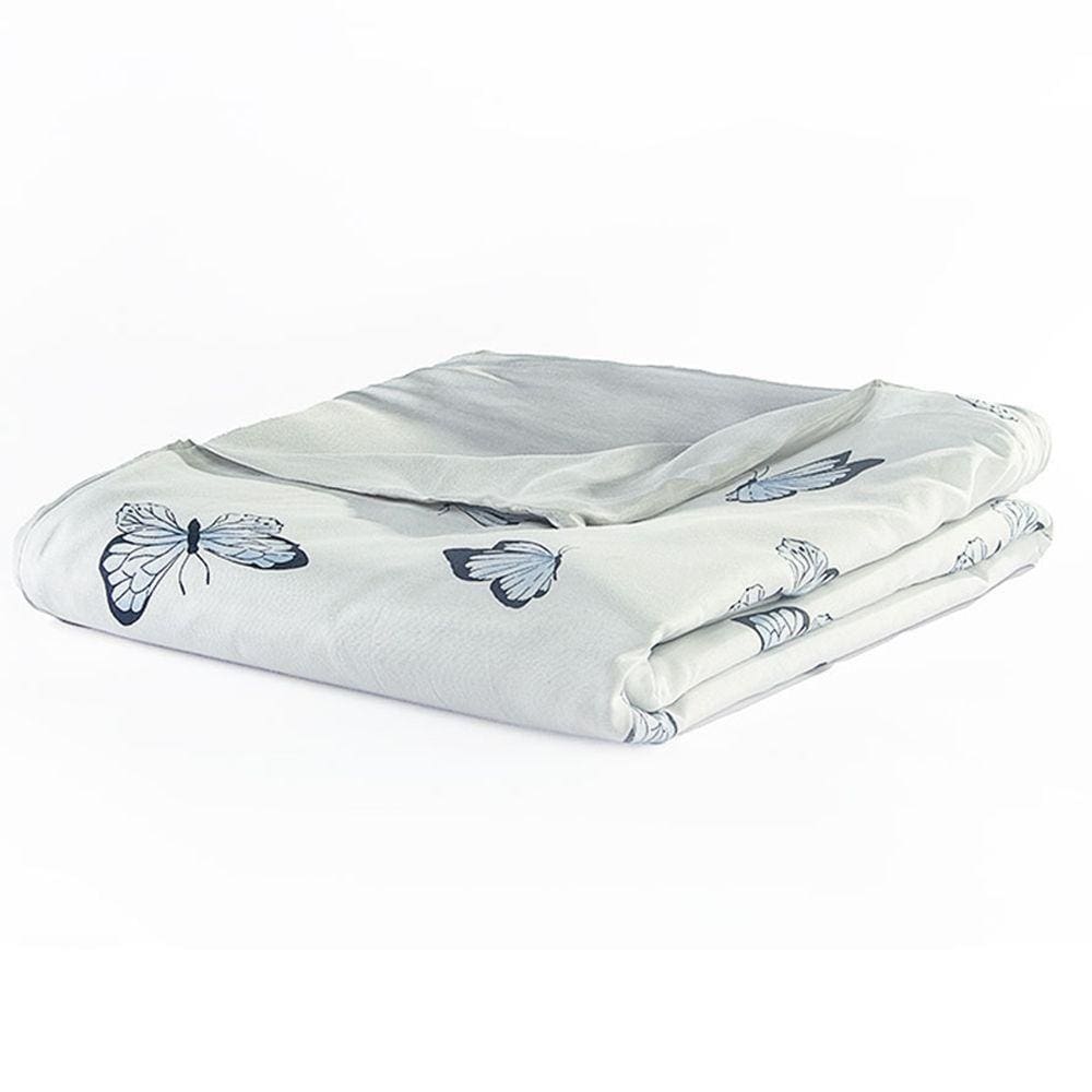 Capa Duvet Para Edredom Solteiro Essencialle Com Ziper 1 Peça Borboletas Azuis