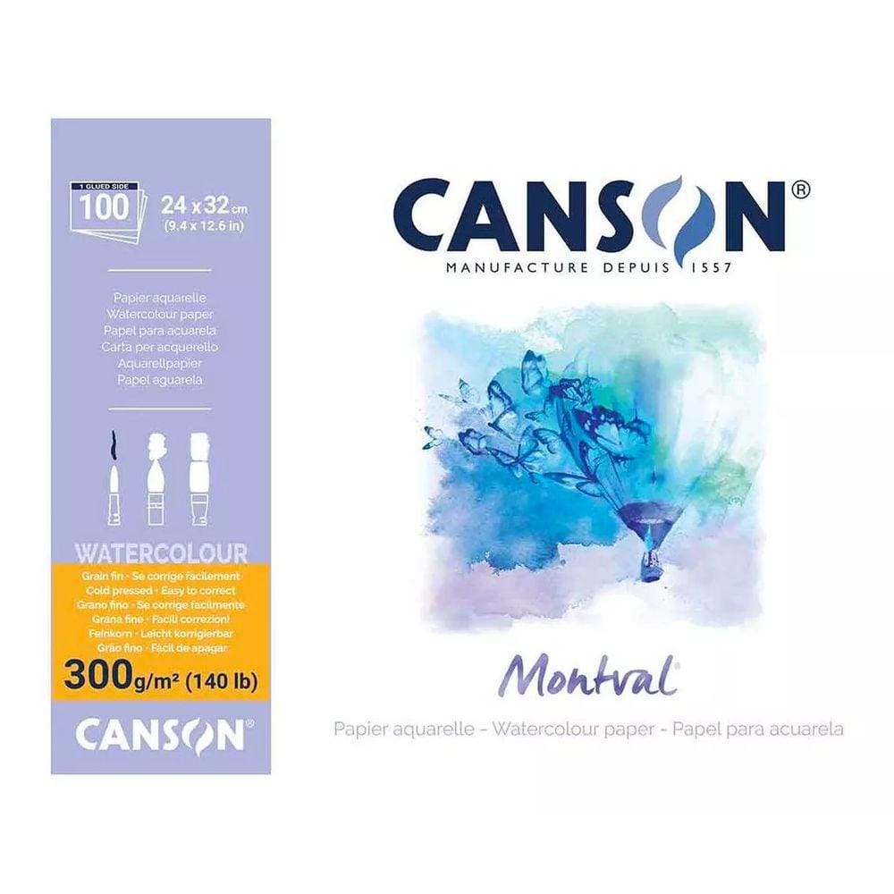 Bloco Aquarela Montval 100 Folhas 300g Canson