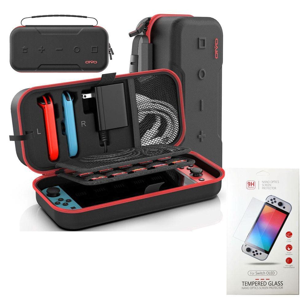 Case Nintendo Switch Oled Espaço Carregador Oivo + Película