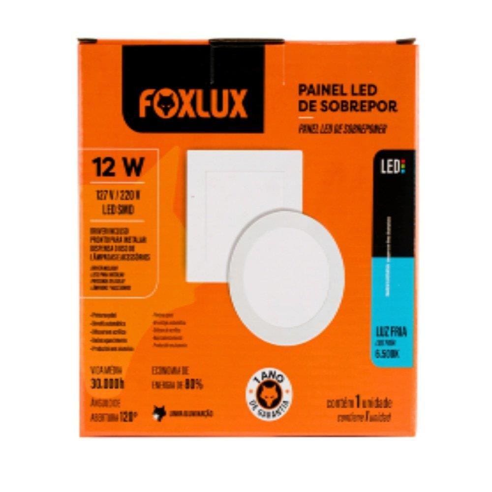 Plafon Painel Foxlux LED 17cm Quadrado Embutir 12w 6,5k