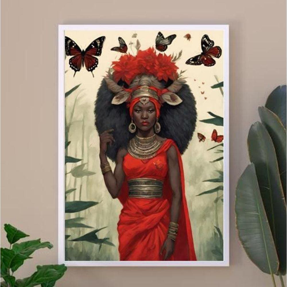 Quadro Candomblé Iansã 33X24Cm - Com Vidro