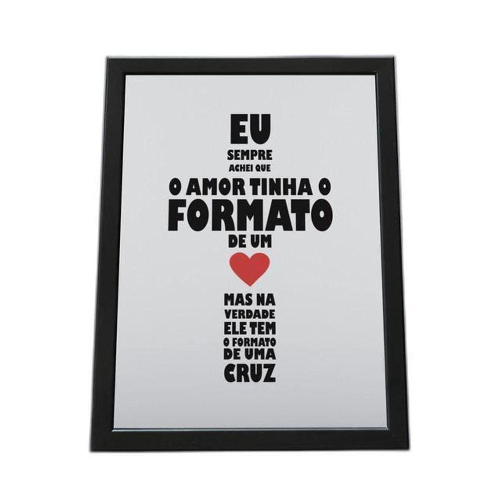 Quadro Com Moldura Amor No Coração