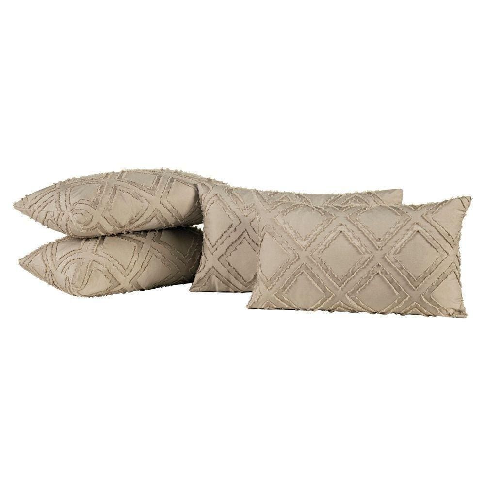 Kit 04 Almofadas Cheias Aveline 60cm X 30cm Caqui