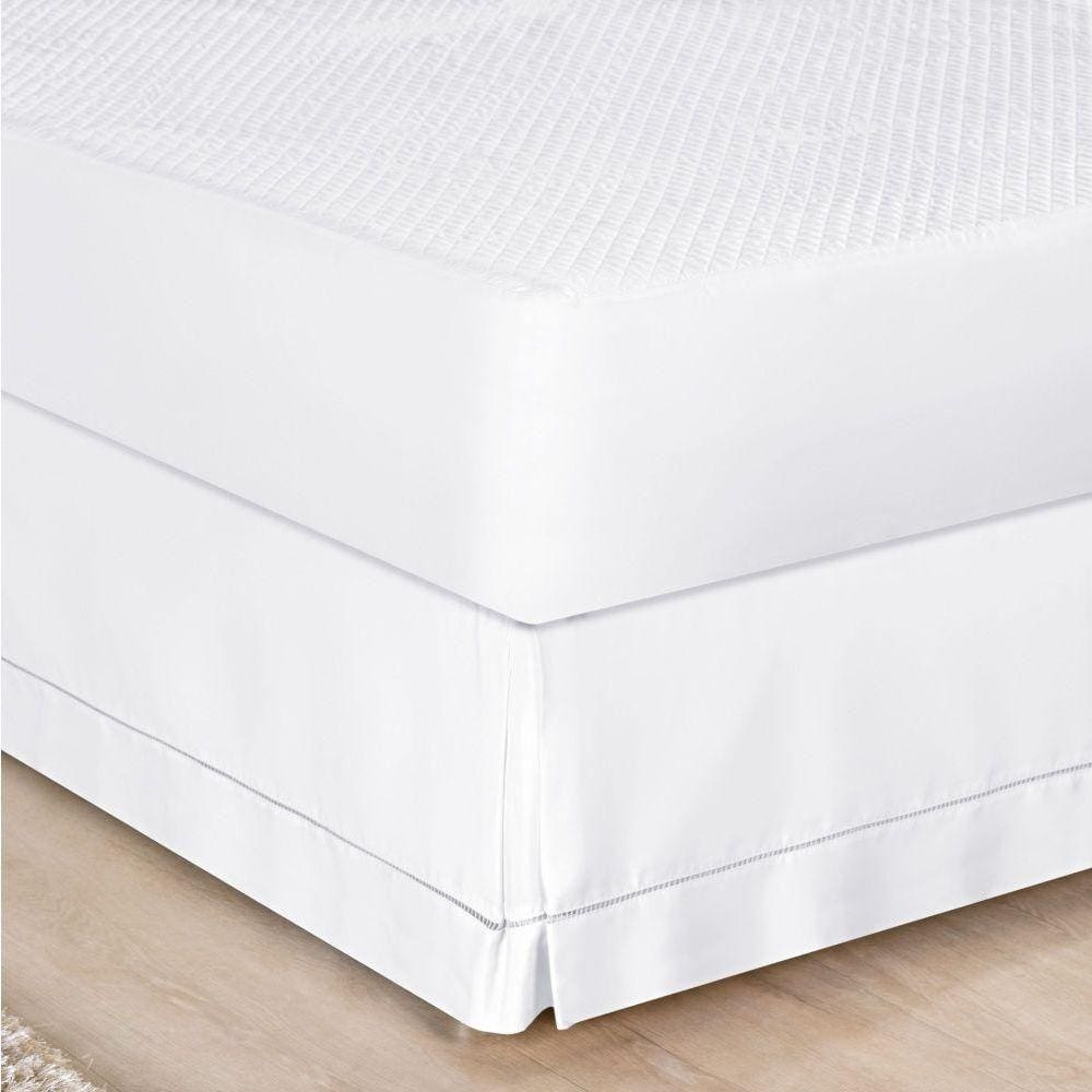 Saia Para Cama Box Queen Ponto Palito 1 Peça Branco
