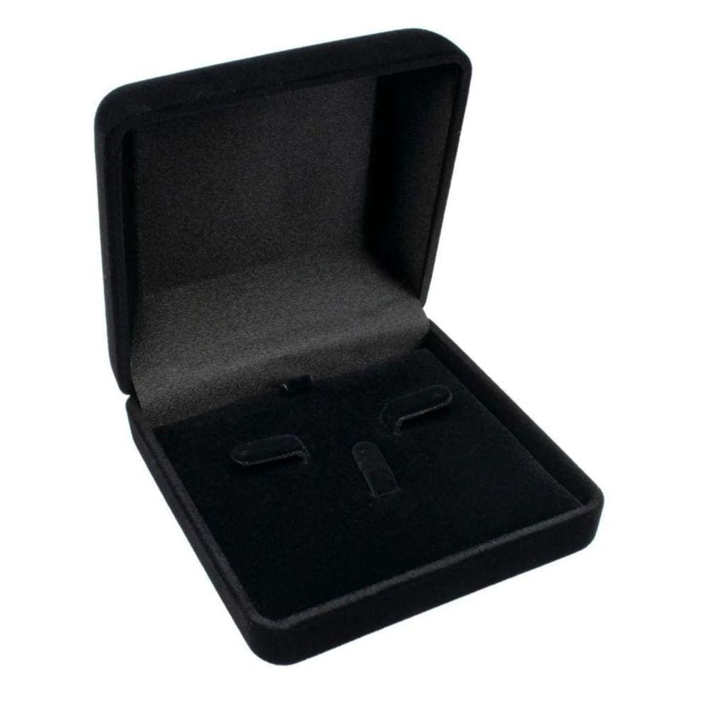 Estojo Caixinha Em Veludo Para Conjunto De Joias Preto
