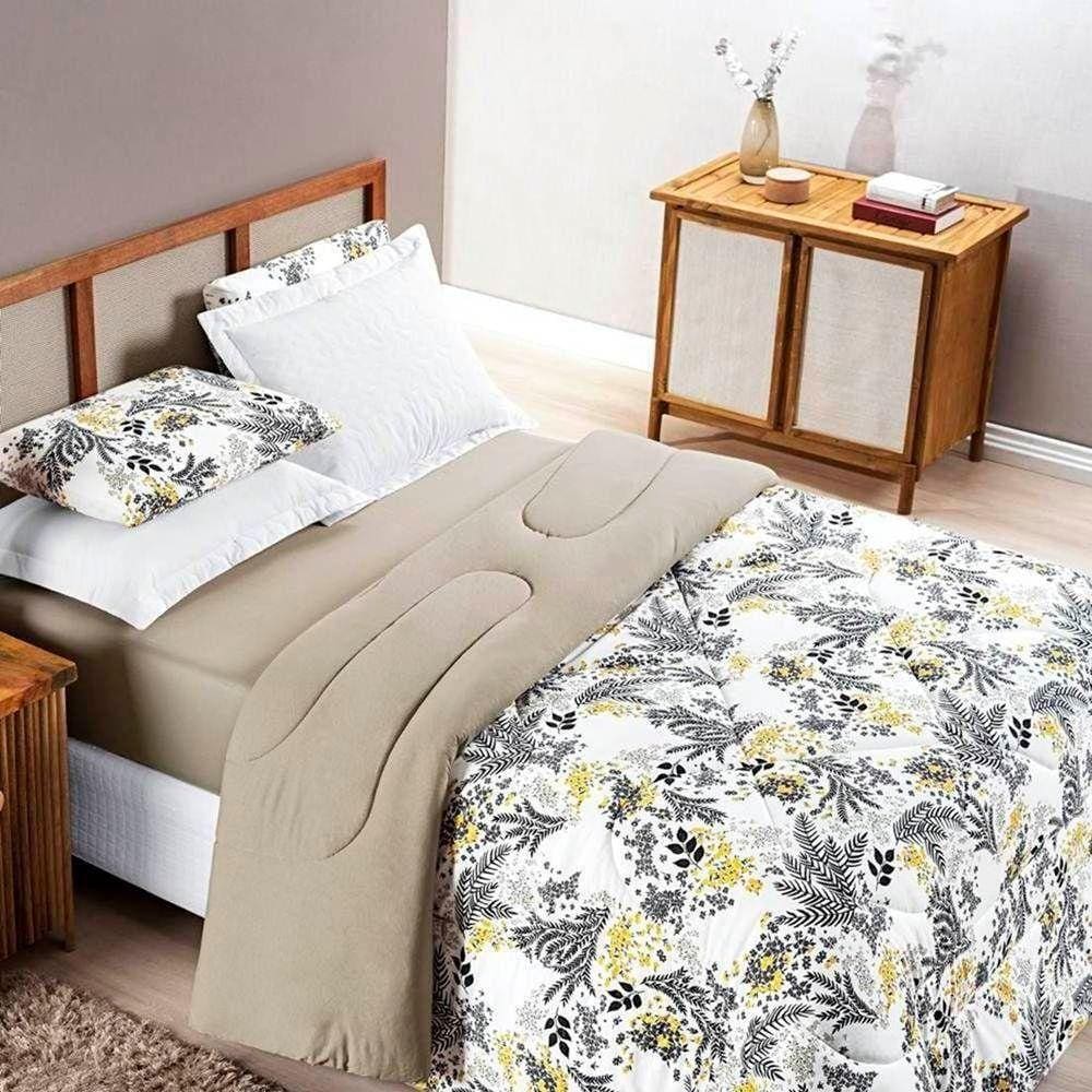 Edredom Casal Padrão Dupla Face Quality Malha 100% Algodão 1 Peça Blossom