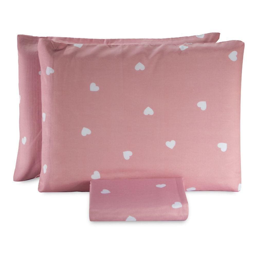 Jogo De Lençol Casal Padrão Essencialle 150 Fios 3 Peças Corações