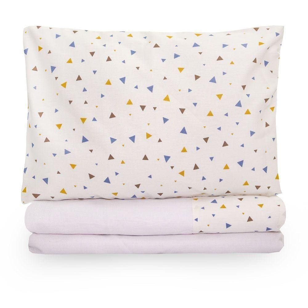 Jogo De Lençol Para Berço Americano 100% Algodão 3 Peças Triangles