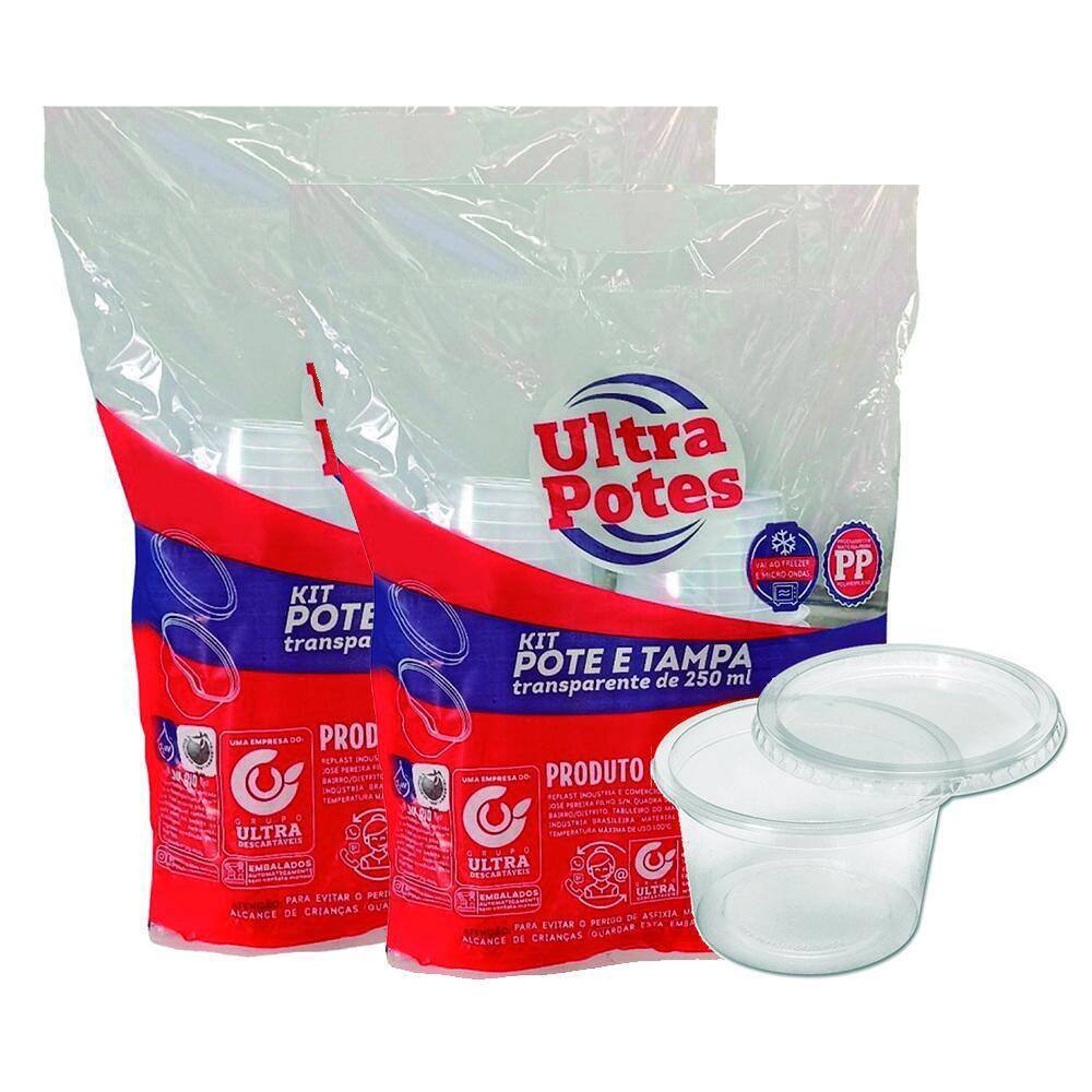 Pote Plastico Descartavel Redondo C/Tampa 250Ml C/50 Ultra