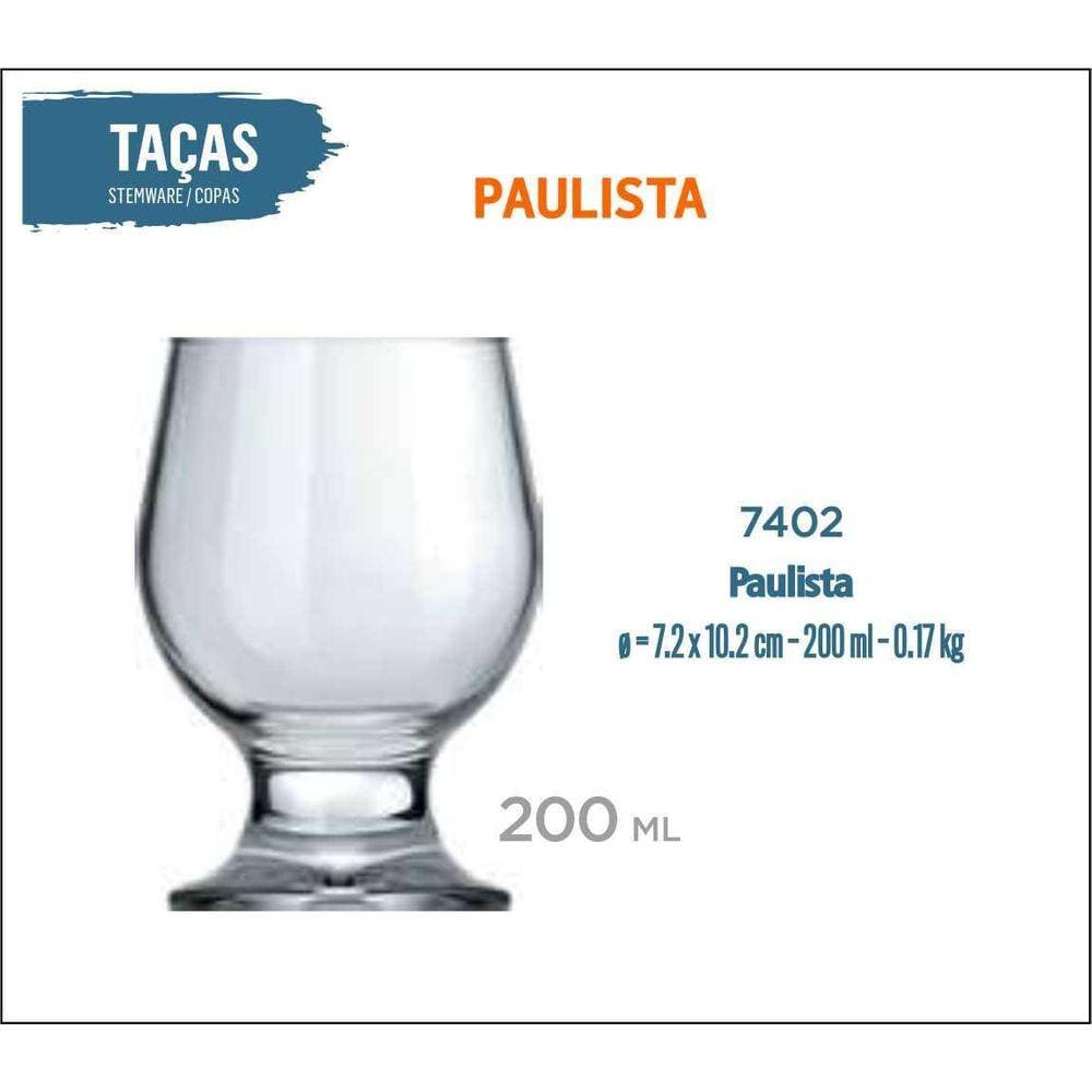 Taça Paulista 200ml - Conjunto com 12 - Nadir Figueiredo
