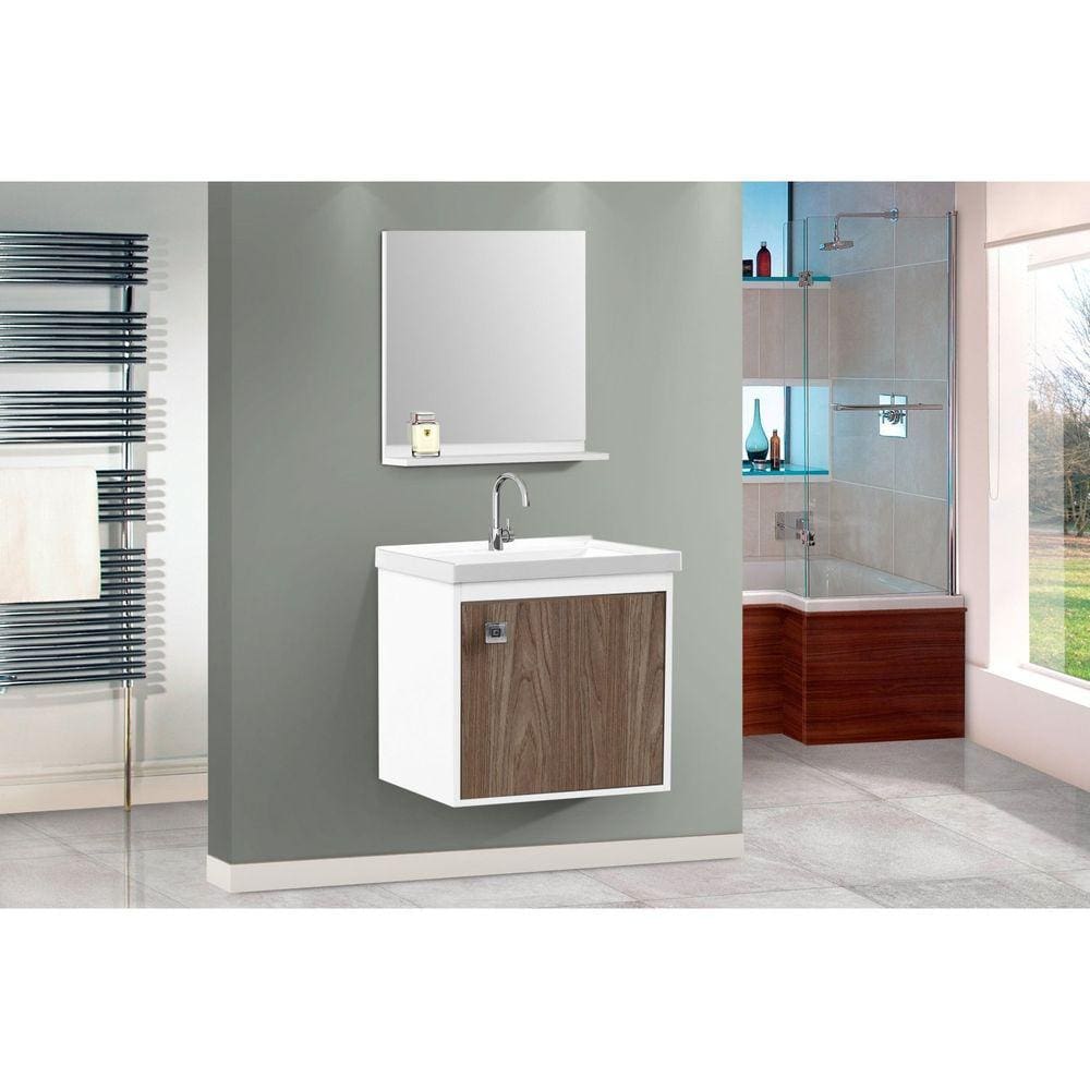 Conjunto para Banheiro Unic 40 Cm Branco / Carvalho