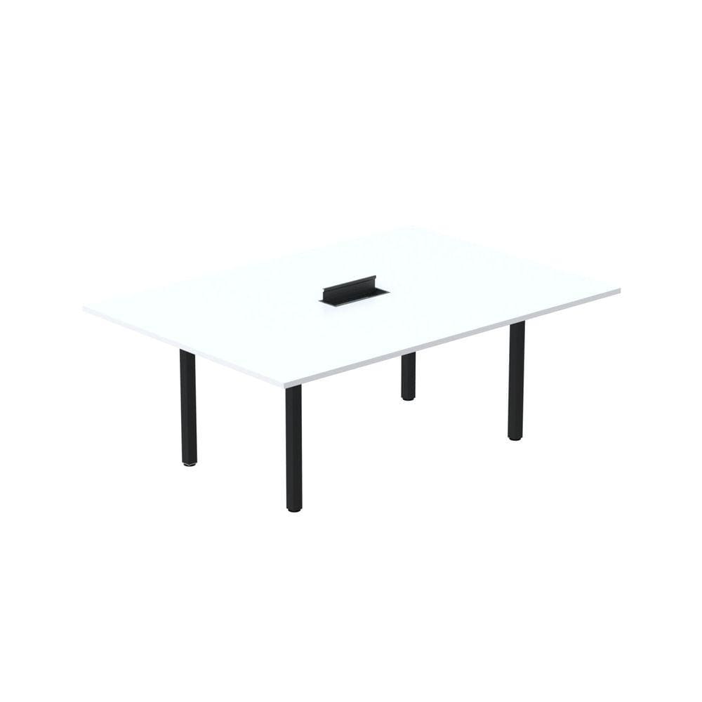 Mesa Reunião 200cm X 120cm Mrcpb2012 Branco/Preto