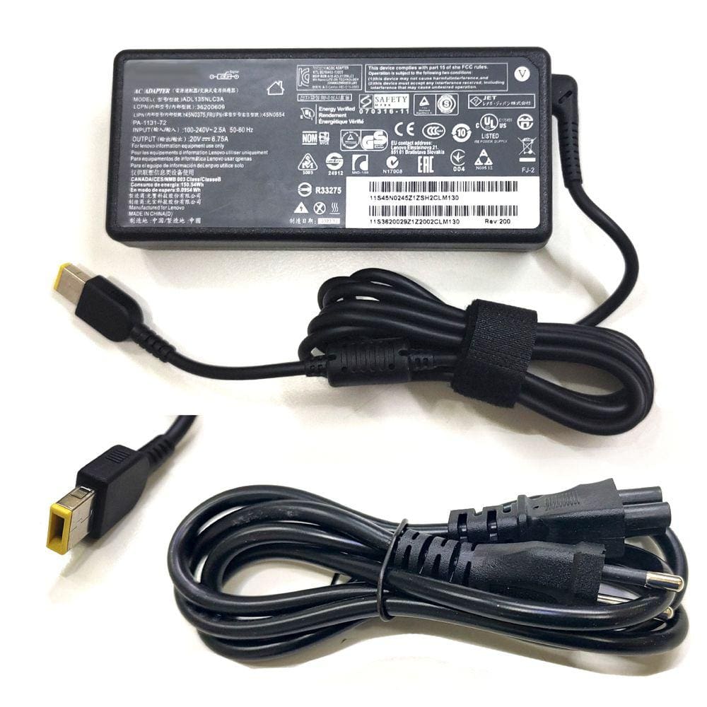 Fonte carregador compativel Para LENOVO/IBM GAMING Plug Retangular 135w 20v 6.75a Le11